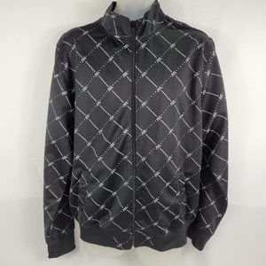 Soho Crown Monogram Jacket Black Polyester Track Full Zip Mens Large